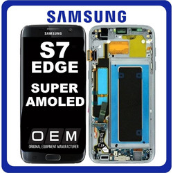 Samsung Galaxy S7 edge (SM-G935F, SM-G935FD) Super AMOLED LCD Οθόνη + Touch Screen Digitizer + Frame Bezel + Home Button + Charging Dock + Mic Black