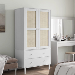 vidaXL Δίφυλλη Ντουλάπα Ρούχων Senja Πεύκο 90x55x175cm 358035