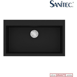Sanitec Ultra Granite 808 Υποκαθήμενος Νεροχύτης Γρανίτη Ματ Nero 79x50cm
