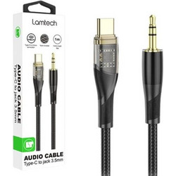 LAMTECH AUDIO CABLE TYPE-C TO 3.5MM JACK BLACK 1M