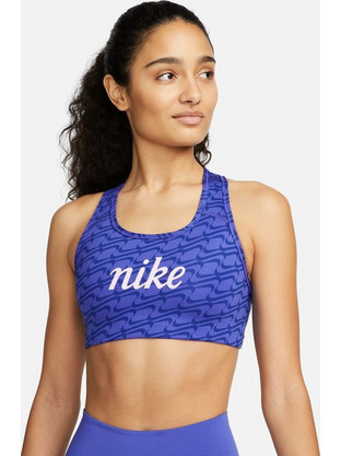 Nike Dri-FIT Swoosh Icon Clash Αθλητικό Μπουστάκι με Μέτρια Στήριξη Royal Blue DQ5121-430