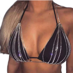 Chain Crystal Bra