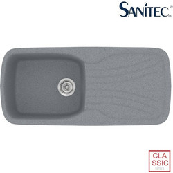 Sanitec Classic 308 Επικαθήμενος Νεροχύτης Γρανίτη Αντιστρεφόμενος Ματ Metallic Silver 97x51cm