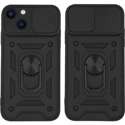 Sonique Ring Armor CamPro Back Cover Black (iPhone 13)