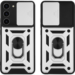 Θήκη Ring Armor CamPro Sonique για Samsung Galaxy S23 Plus Ασημί