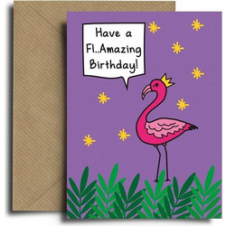 Ευχετήρια Κάρτα Flamingo ΠΟΛΥΧΡΩΜΟ