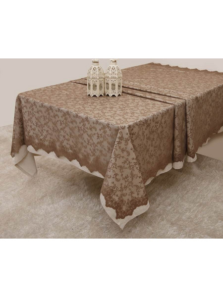 Τραβέρσες Σετ Δαντέλα Des.2330 Beige Anna Riska (45x145) 2Τεμ