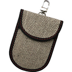Techsuit - RFID Αντικλεπτικό (AF1) - για Κάρτες +amp Κλειδιά, Αδιάβροχο Δέρμα, Μεταλλική Υβριδική Ίνα, Αποκλειστής EMF, 12.5x9 - Μπεζ