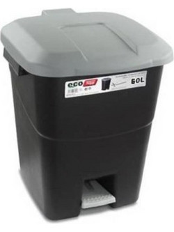 TAYG ECO 431012 Κάδος Απορριμμάτων Με Πεντάλ 60Ltr ΜΑΥΡΟΣ - ΚΙΤΡΙΝΟ ΚΑΠΑΚΙ