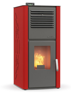 Thermogatz Idro-Aero GSP 30 Red Σόμπα Pellet Καλοριφέρ Αερόθερμη 27.5kW