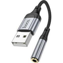 Hoco LS36 USB-A Male to 3.5mm Female Audio Converter Adapter - Black
