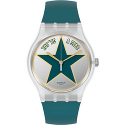 Swatch Ανδρικό Ρολόι με Πράσινο Καουτσούκ Λουράκι SO29Z119