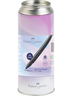 Faber Castell Finepen Grip Σετ Στυλό Διαρκείας 0.4mm Μαύρο 15τμχ 12310966