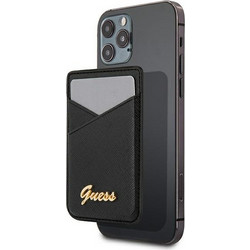 Guess Wallet Card Slot GUWMSSASLBK MagSafe Saffiano μαύρο/black