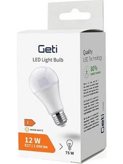 GETI LED bulb E27 12W A60 warm white (GLB21W)