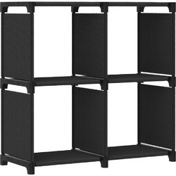 vidaXL Ραφιέρα με 4 Κύβους Μαύρη 69 x 30 x 72,5 εκ. Υφασμάτινη 322598