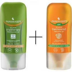 Pharmasept Tol Velvet Thermorelief Heat Power Θερμαντικό 100ml + Cryotherapy Freezing Power Ψυκτικό Gel 100ml