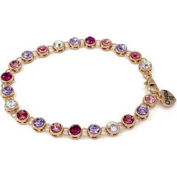 CHARMIT Gold Pink Multi Rhinestone Βραχιόλι με Στρας