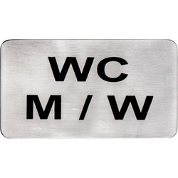 Πινακίδα Σήμανσης 11x6 WC Ανδρών Γυναικών Inox (UR40971700)