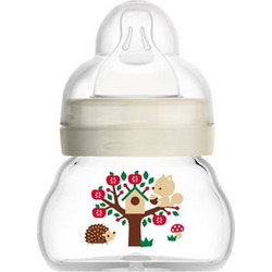 Mam Feel Good Γυάλινο Μπιμπερό με Θηλή Σιλικόνης 0m+ Opaque & Ivory 90ml