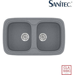 Sanitec Classic 312 Επικαθήμενος Νεροχύτης Γρανίτη Ματ Metallic Silver 82x50cm