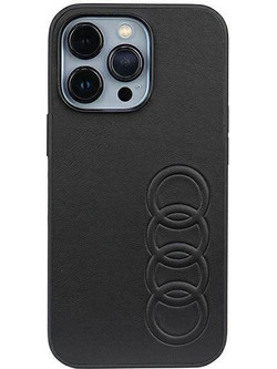 Audi Synthetic Leather iPhone 13 Pro / 13 6.1" black/black hardcase AU-TPUPCIP13P-TT/D1-BK