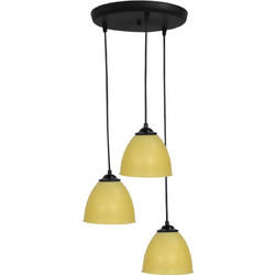 Heronia Lighting Ovo Κρεμαστό Φωτιστικό Οροφής Τρίφωτο E27 Μαύρο 35-0053