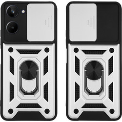 Θήκη Ring Armor CamPro Sonique Realme 10 4G Ασημί