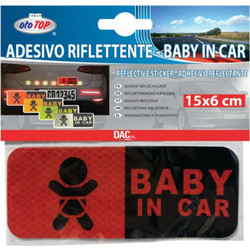 Αυτοκόλλητο Αυτοκινήτου Reflective Baby In Car Κόκκινο 15x6cm - 0007624OT100