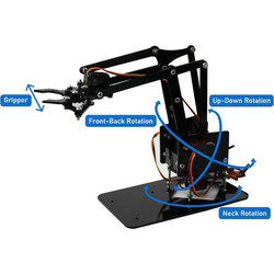Mechanical Robot Arm Black Acrylic with 4x Servo Motor MG90