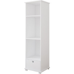 Βιβλιοθήκη με συρτάρι Serca 47.5x43x183 cm White