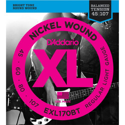 D'Addario EXL170BT Σετ 4 Χορδές Ηλεκτρικού Μπάσου Nickel Plated Steel 45-45" Normal Tension