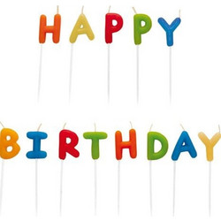 Kεράκια Happy Birthday Πολύχρωμα 7.5cm Amscan