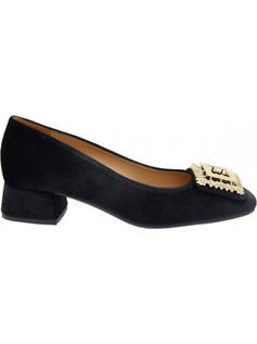 S.Piero Γόβες Velvet Μαύρες E74-018
