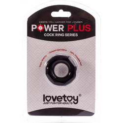 Lovetoy Power Plus Cock Ring 4 Ελαστικό Δαχτυλίδι Πέους 2cm Μαύρο