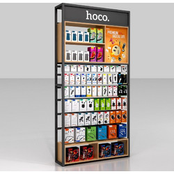 Stand Hoco Επιδαπέδιο A1 Σιδερένιο Γκρι (120x30x240 cm) με 65 Γάντζους 15cm 3.0