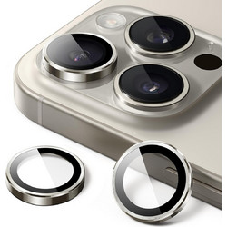 Tempered Glass iPhone 15 Pro / 15 Pro Max Spacecase QuickFit Camera Glass Αντιχαρακτικό Γυαλί Προστασίας για Φακό Κάμερας 2 Τεμάχια - Titanium (5905719112660)