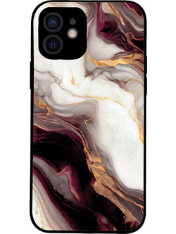 Sonique Marble Series Back Cover Μπορντώ (iPhone 12)