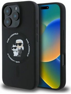 Karl Lagerfeld Karl & Choupette Θήκη Σιλικόνης με MagSafe για iPhone 16 Pro Max Μαύρο