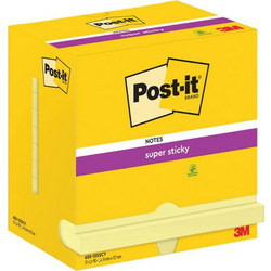 Αυτοκόλλητα Χαρτάκια 3M Post-it Super Sticky 90 Φύλλα 76 x127 mm Κίτρινα 655-12SSCY-EU