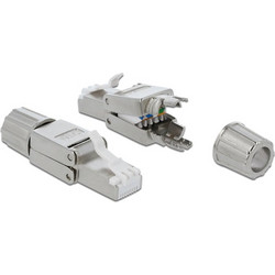 DELOCK βύσμα RJ45 CAT 6A STP 86477, tool-free, ασημί