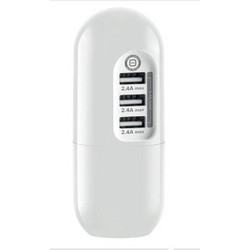 SAS Φορτιστής Χωρίς Καλώδιο με 3 Θύρες USB-A 17W White
