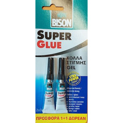 Κόλλα Στιγμής - BISON SUPER GLUE GEL 3gr 1+1 -BISON (33720)