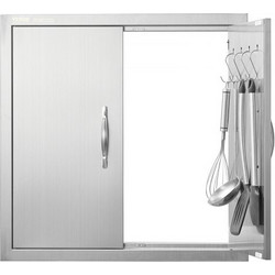 Πόρτα BBQ VEVOR 610x610mm Ανοξείδωτη Διπλή για Εξωτερική Κουζίνα SMMBSCJMYS245LWS1V0