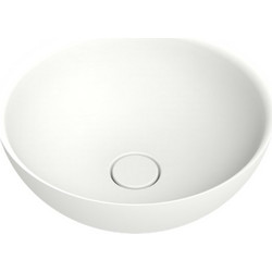DuPont Corian Shiro 1333 Ημιένθετος Νιπτήρας Μπάνιου Φ38x16.5cm Ματ Λευκό