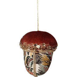 XMAS ACORN BROCADE A ΜΠΑΛΑ FOAM ΥΦΑΣΜΑ ΠΟΛΥΧΡΩΜΟ 8x8xH11cm c479772