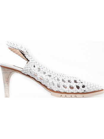 Woven Slingback Pumps White