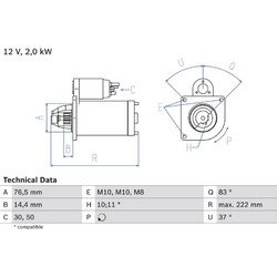 Bosch Μίζα - 0 986 023 530