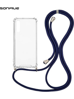 Sonique Θήκη Σιλικόνης με Κορδόνι Armor Clear Huawei P20 Pro Μπλε Σκούρο