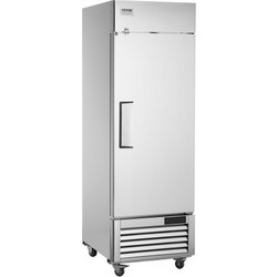 Επαγγελματικό Ψυγείο VEVOR 20,12 Cu.ft, Reach In όρθιο Ψυγείο μονή πόρτα, αυτόματη απόψυξη ανοξείδωτο ψυγείο με 3 ράφια, έλεγχο θερμοκρασίας 28,4 έως 46,4 F και 4 τροχούς